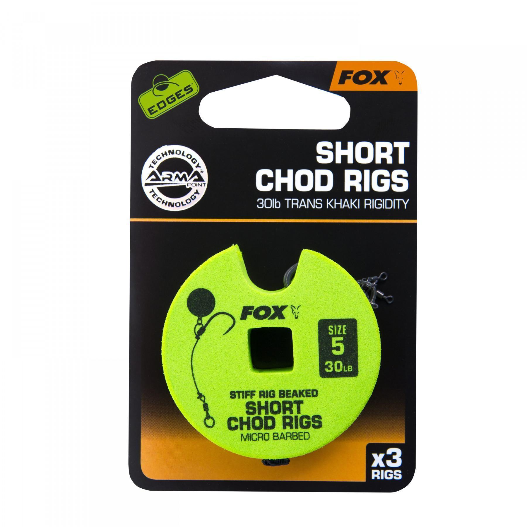 Monofilament Fox 25lb Short Chod Rig Barbed taille 5