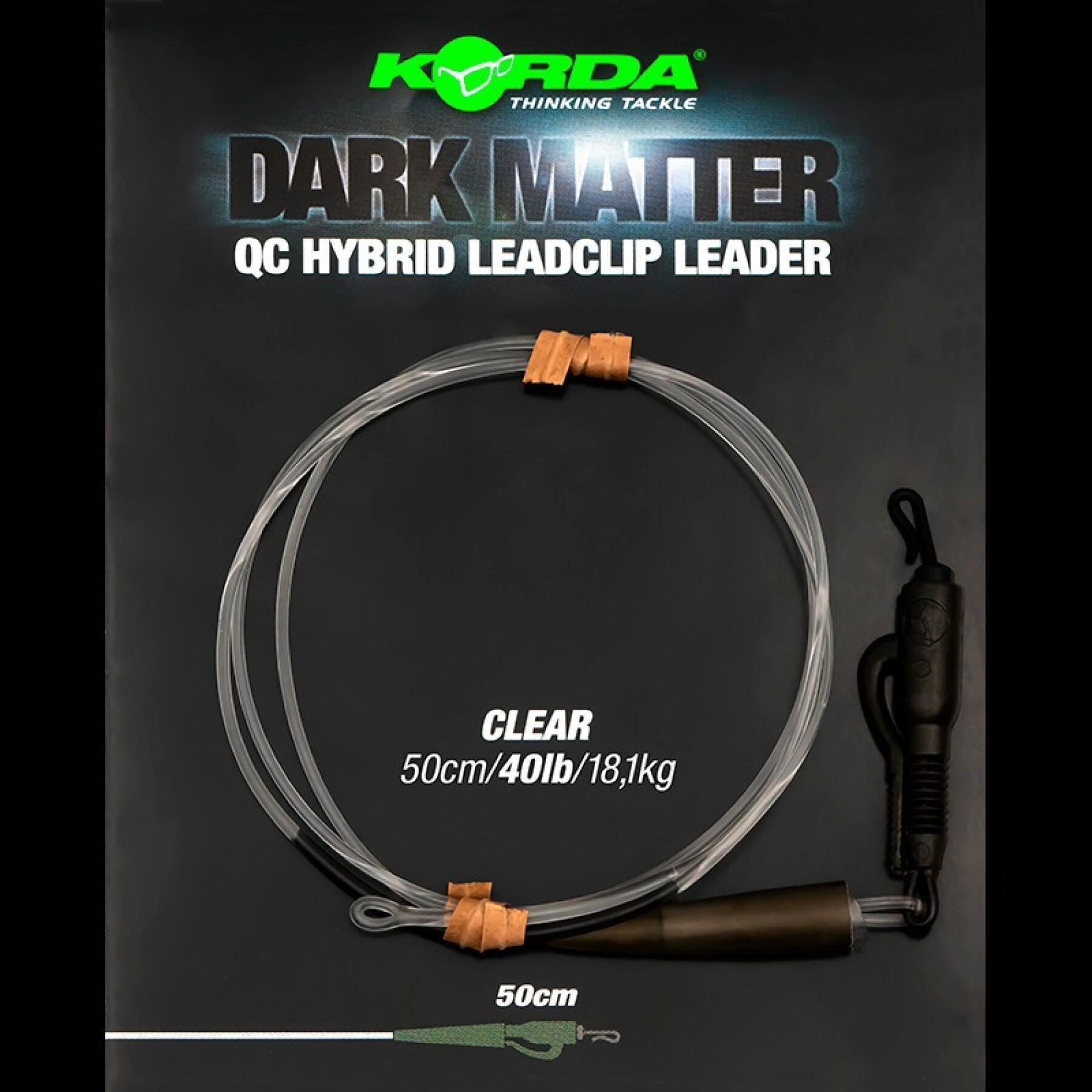Hybride clip Korda Dark Matter Leader 50 cm QC Clear