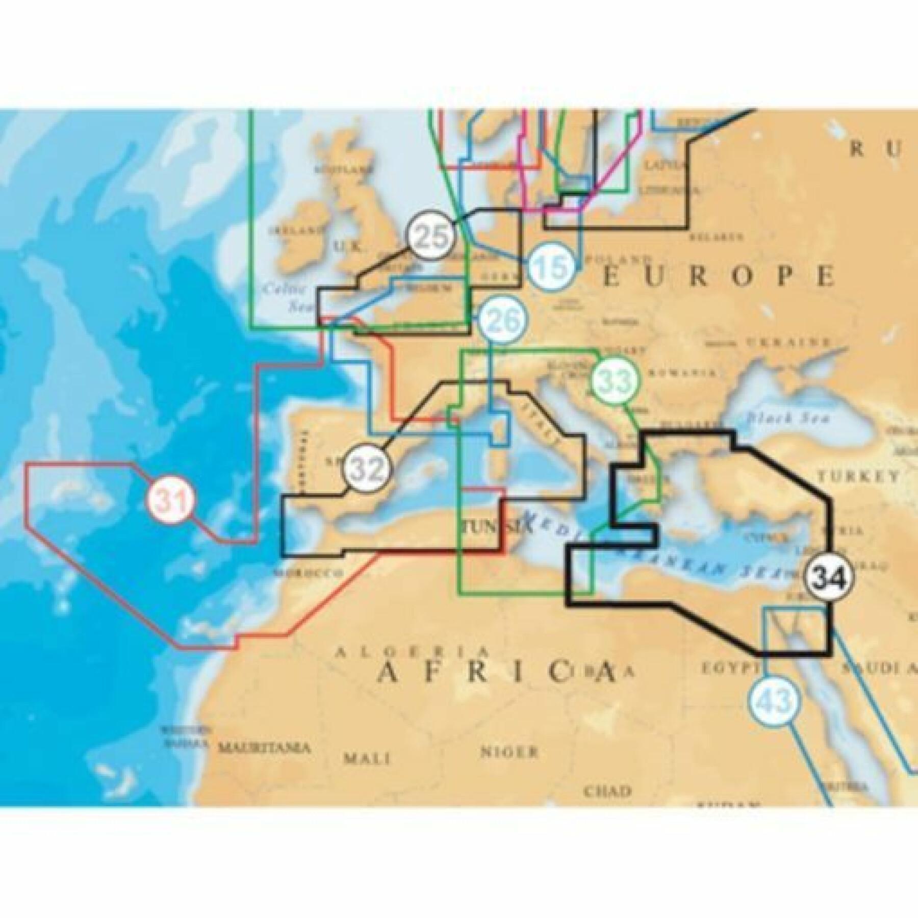 Navigatiekaart sd + sd - oostelijke Middellandse Zee platina Navionics
