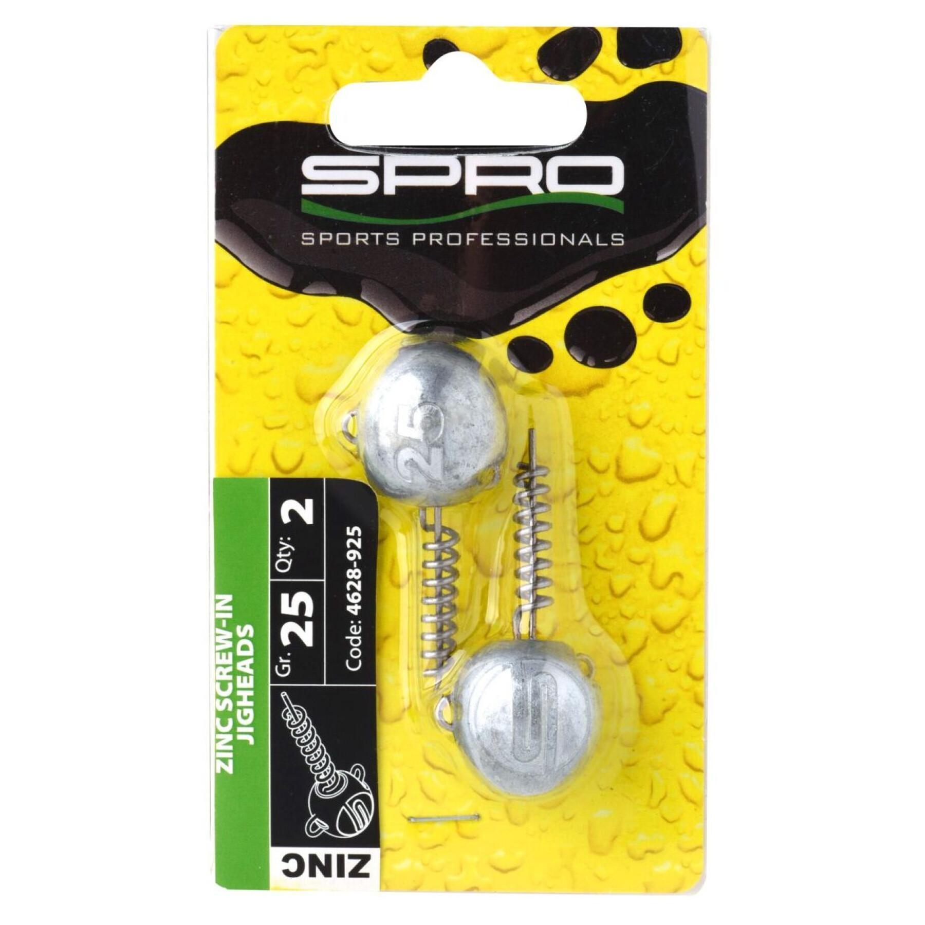Set van 2 loodkoppen Spro Zinc Screw-in Jigheads - 5 g