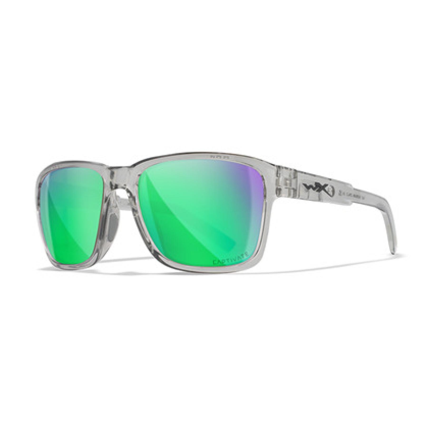 Gepolariseerde zonnebril Wiley X Trek Captivate monture gris clair cristal brillant (Ac6trk07)