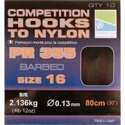 Gemonteerde haken Preston Competition 355 Hooks To Nylon Size 16